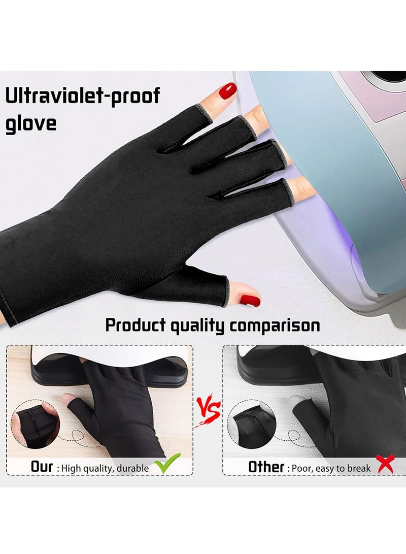 Pimoys Pimoys UV Gloves for Gel Manicures UPF50+ Fingerless UV Light Gloves for Gel Nails,UV Nails Gloves Manicure Gloves UV Protection Gloves  - Image 2