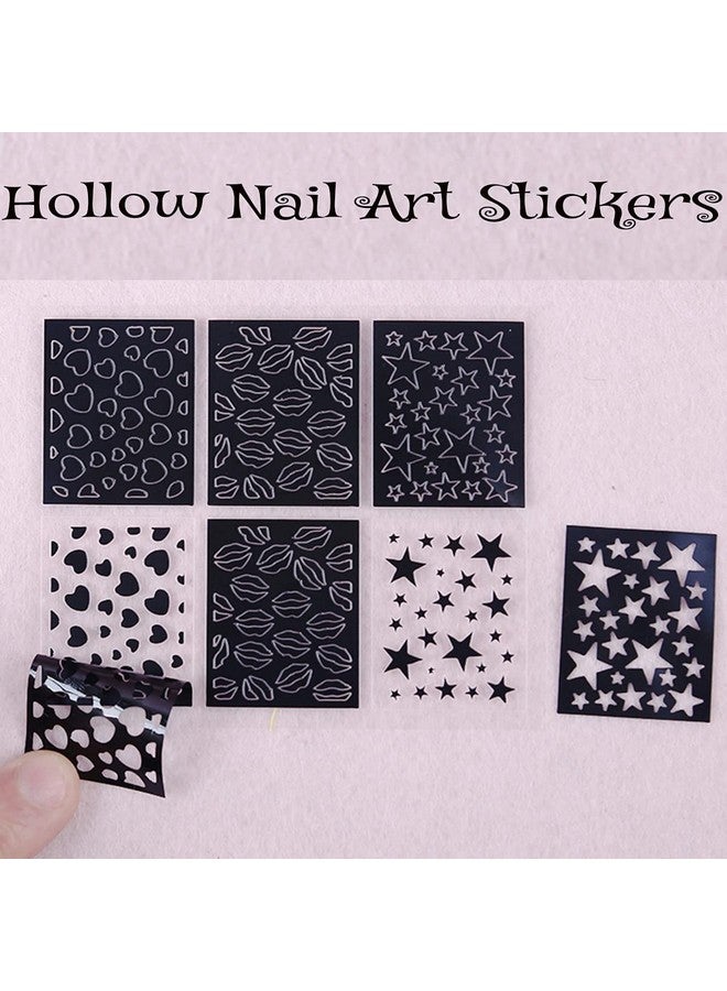 Furimuk Nail Stencils For Nail Art Reusablenail Vinyl Stencils Sticker 144 Pieces 72 Designshollow Diy Manicure Decoration Decals French Tip Nail Guides Supplies（24 Sheets）. - Image 4