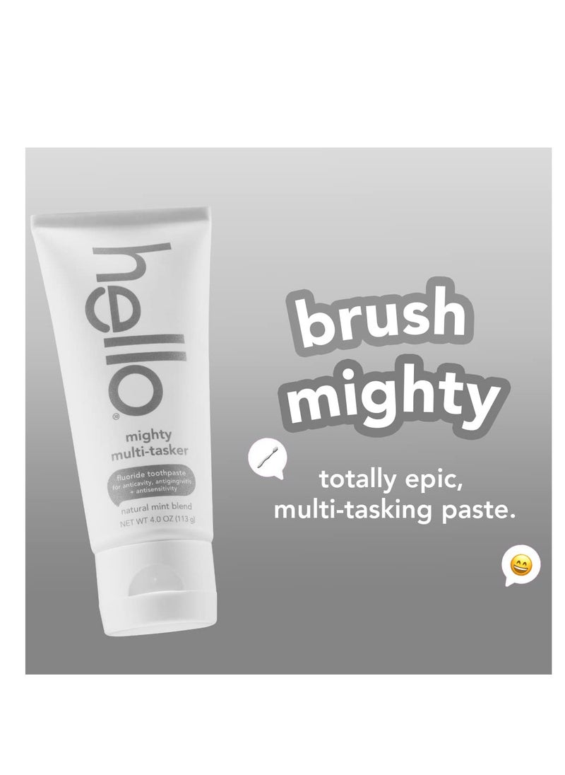 Hello hello Mighty Multitasker Fluoride Toothpaste, 8-in-1 Toothpaste with Minty Flavor, Anticavity, Antigingivitis, Antisensitivity, Strengthens Enamel and Whitens, 2 Pack, 4.0 Oz Tubes  - Image 2