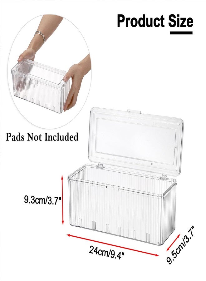 GUSHBIN Plastic Clean Pads Holder Rectangular Pad Dispenser for Makeup Desktop Organizer with Lid for Bathroom Vanity - Image 3