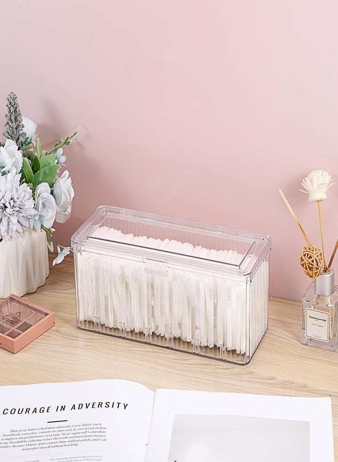 GUSHBIN Plastic Clean Pads Holder Rectangular Pad Dispenser for Makeup Desktop Organizer with Lid for Bathroom Vanity - Image 4