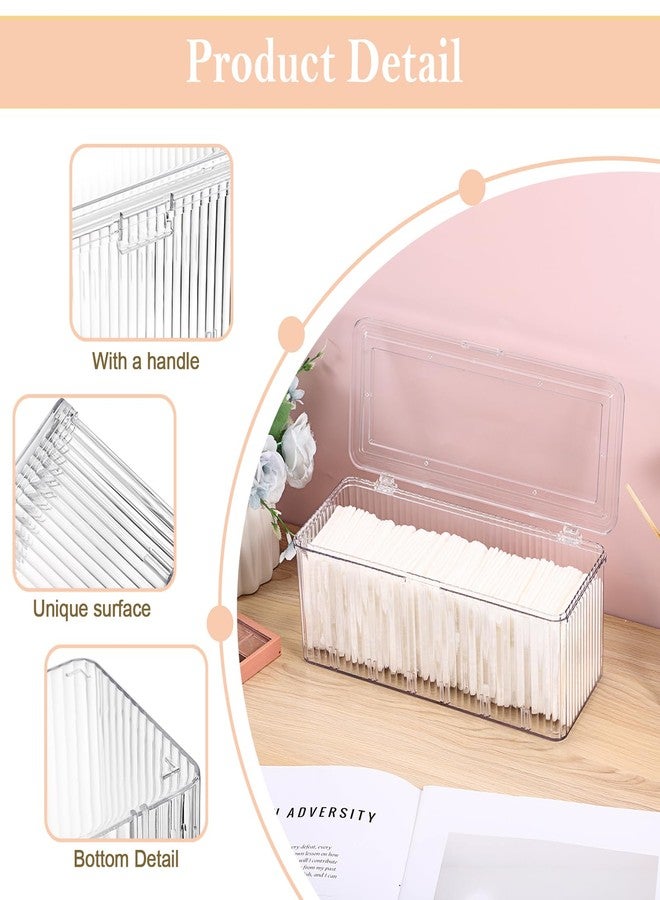 GUSHBIN Plastic Clean Pads Holder Rectangular Pad Dispenser for Makeup Desktop Organizer with Lid for Bathroom Vanity - Image 5