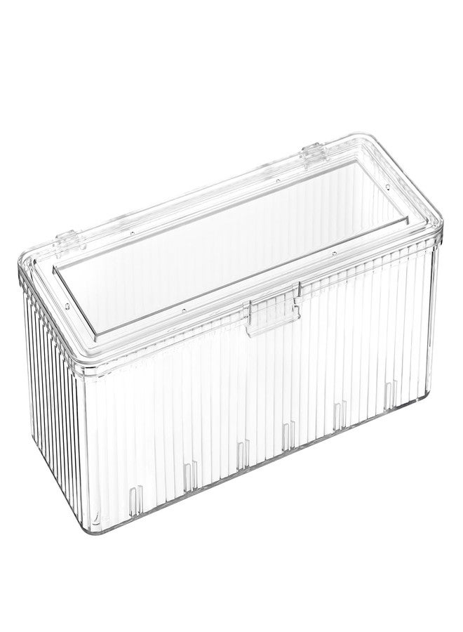 GUSHBIN Plastic Clean Pads Holder Rectangular Pad Dispenser for Makeup Desktop Organizer with Lid for Bathroom Vanity - Image 1