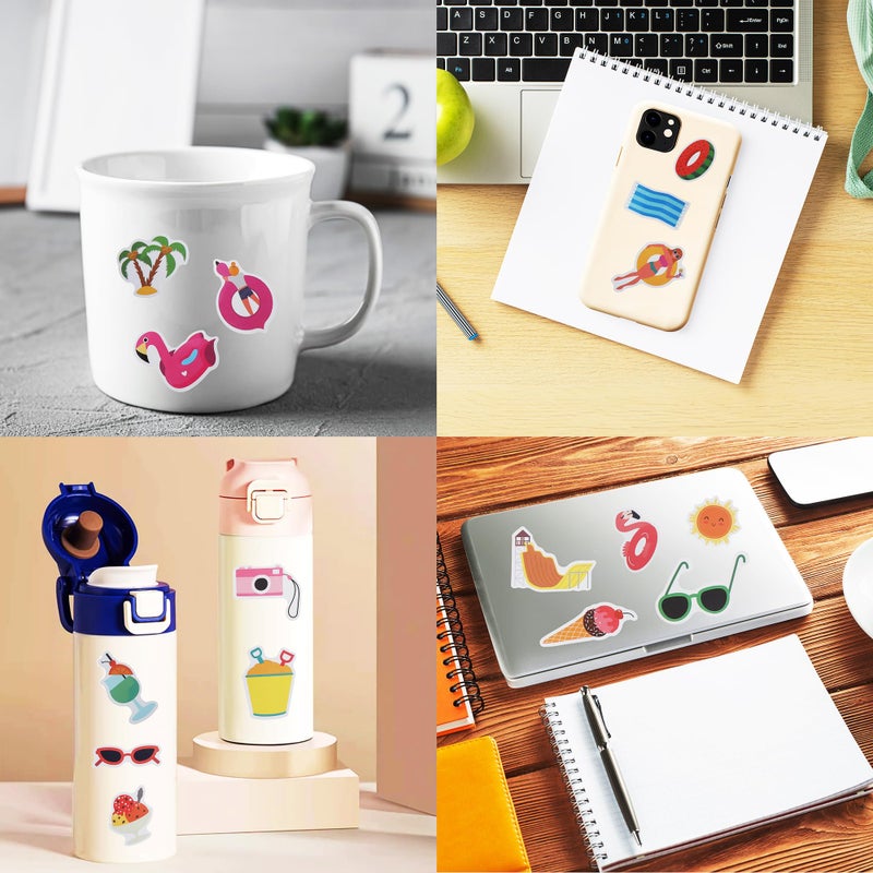 Cleverplay 100 Pack Pool Beach Stickers, Summer Party Favors, Birthday Decorations - Image 5