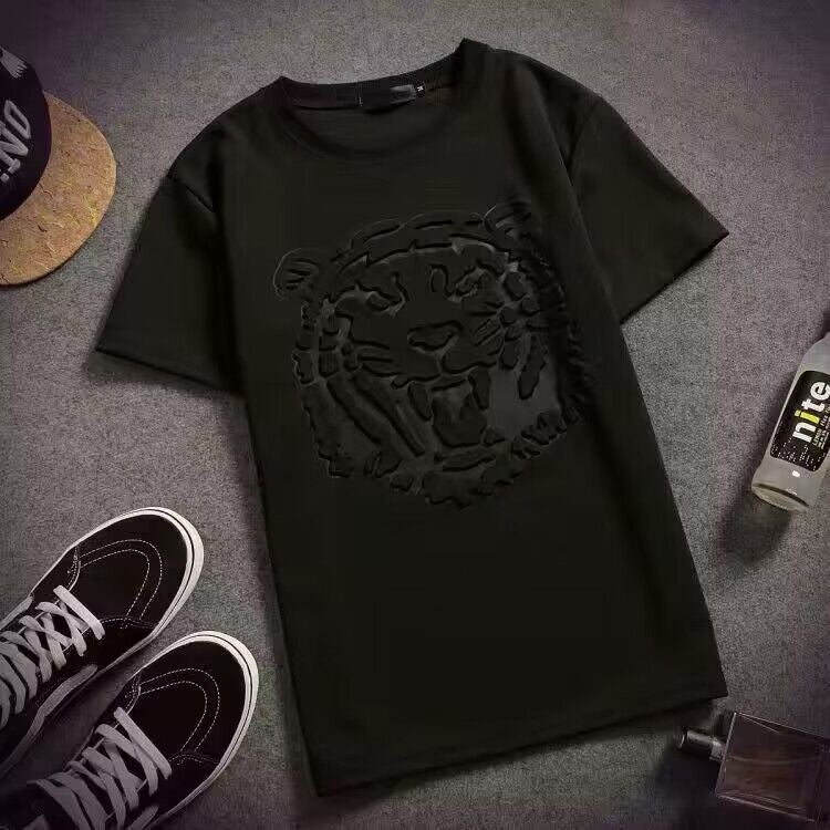Summer Japanese Plus Size Short-Sleeved T-Shirt Men'S Loose 3D Korean Style Youth Round Neck Half-Sleeved Printed Top Fashionable Silky T-Shirt - Image 1