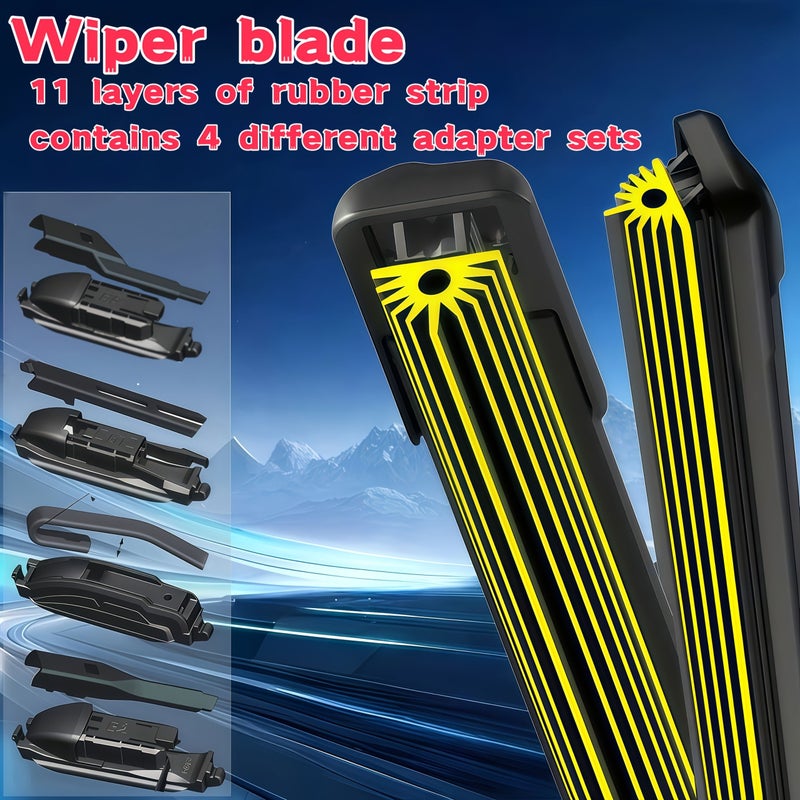 1pc 16in Car Windshield Wiper Blade With 4 Replacement Heads - Image 3