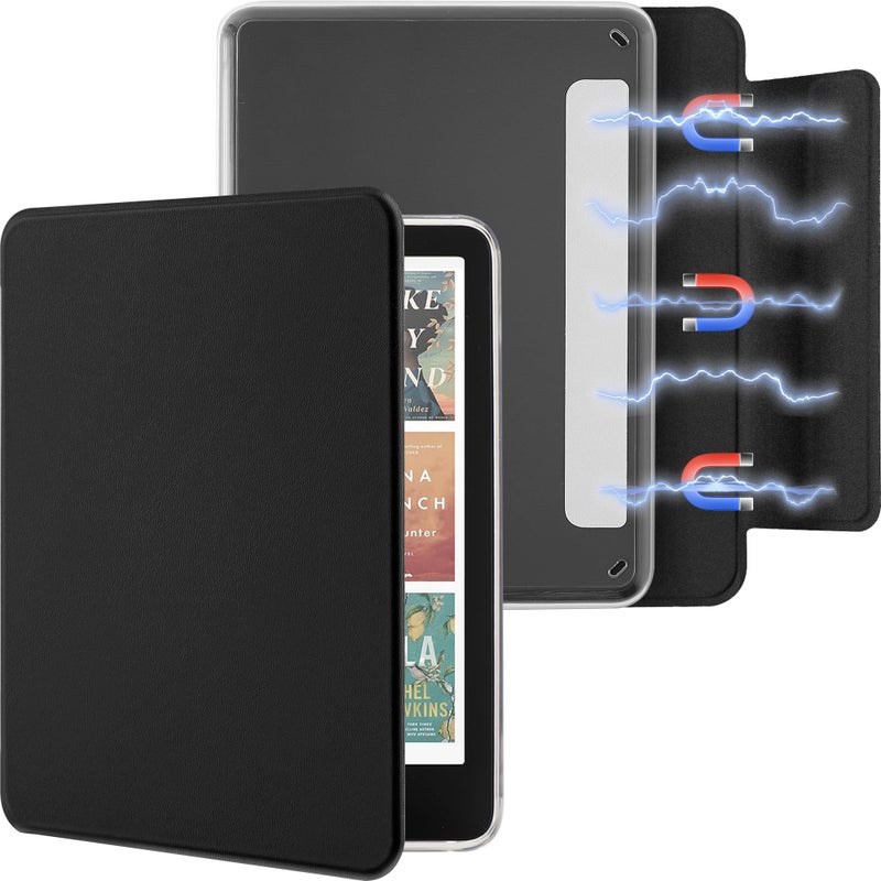 SESENSE Detachable Magnetic Case for 7'' Kindle Paperwhite 12th Gen 2024 and Kindle Colorsoft Signature Edition, Slim PU Shell Cover Case with Auto Wake/Sleep, Black - Image 1