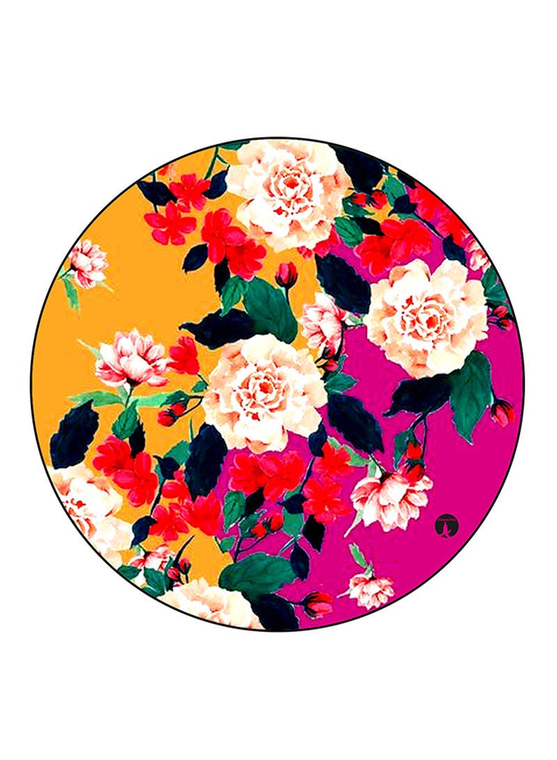 Flowers Printed Mouse Pad Round  Multicolour
