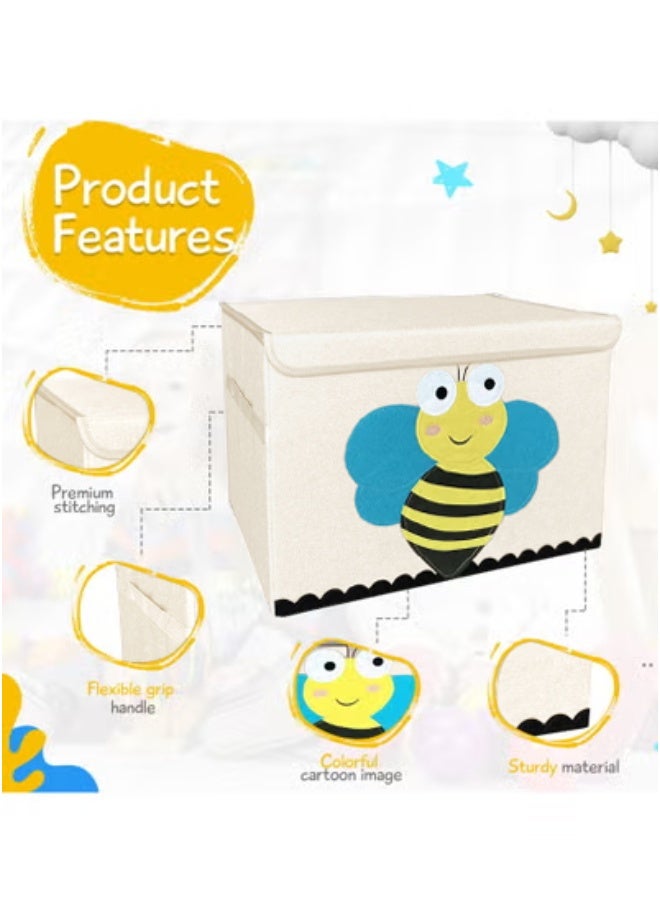 XiuWoo Collapsible Storage Box With Lid, Large Toy Storage Unit for Children, Baby, Toddler Storage Boxes, Portable, Compact and Multipurpose Chest, Great for storing toys, games, clothing more - Image 3