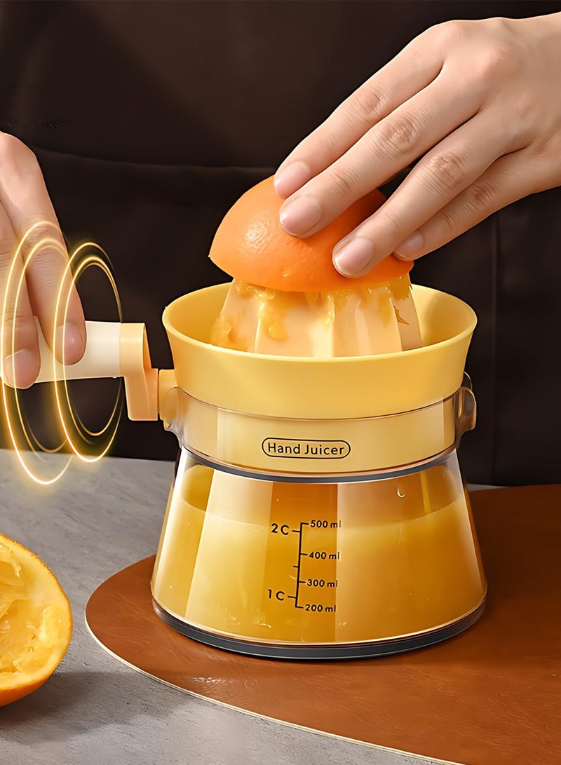 17oz / 500ML Manual Citrus Juicer, Portable Hand Crank Juicer for Orange, Watermelon, Apple, Pineapple, Lemon Lime Squeezer with Grip Handle, Easy to Clean  - Image 1