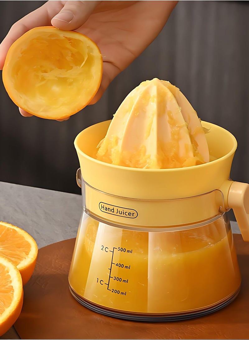 17oz / 500ML Manual Citrus Juicer, Portable Hand Crank Juicer for Orange, Watermelon, Apple, Pineapple, Lemon Lime Squeezer with Grip Handle, Easy to Clean  - Image 2