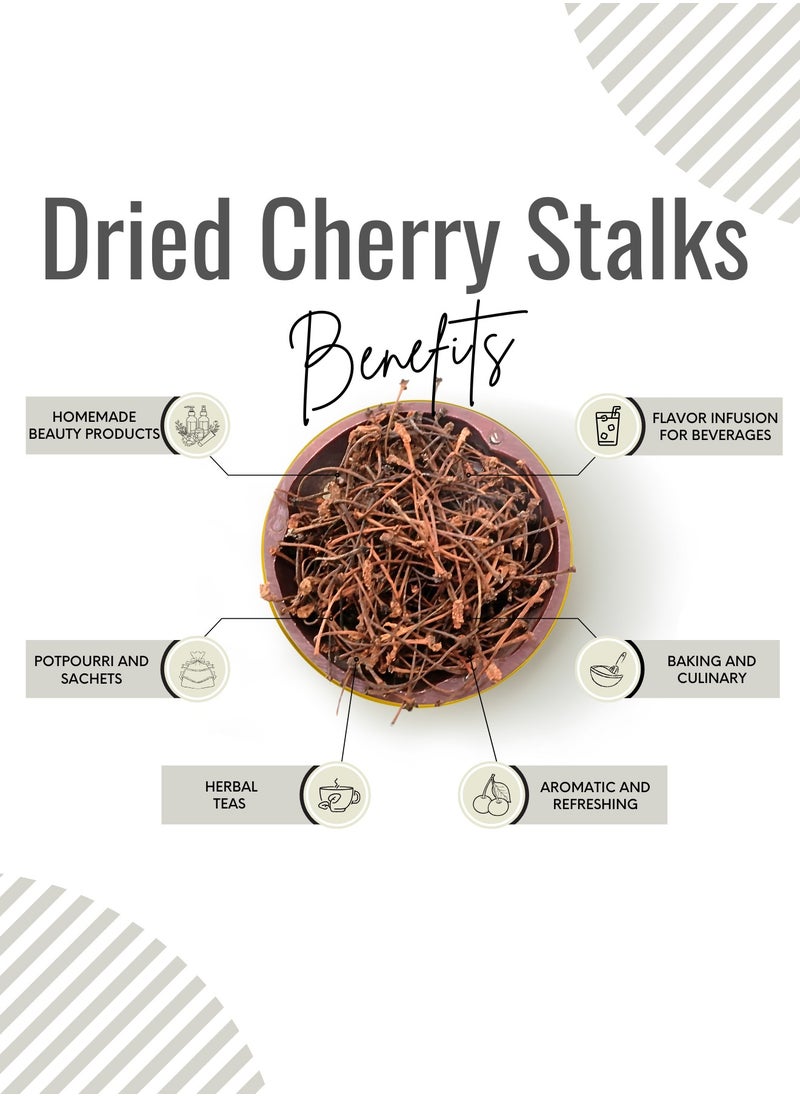 Awafi Mill Pure Dried Cherry Stalks - Cherry Stem, Herbal Tea, Cherry Tails | Natural Herbs, Prunus Cerasus | Cherry Stalk Flowers Tea  - Image 3