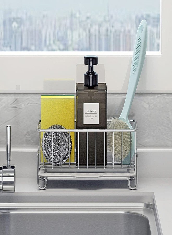 MINGFANITY Kitchen Countertop Sponge Holder, SUS 304 Stainless Steel Dish SoapOrganizer, Basket for Cleaning and Scrub Tool, Kitchen Sink Brush Caddy Holder - Image 3