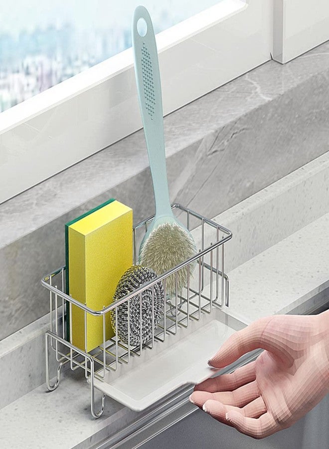 MINGFANITY Kitchen Countertop Sponge Holder, SUS 304 Stainless Steel Dish SoapOrganizer, Basket for Cleaning and Scrub Tool, Kitchen Sink Brush Caddy Holder - Image 5