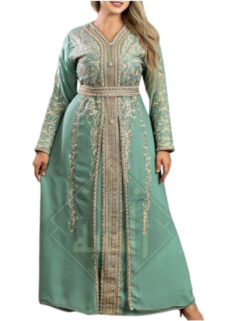 ماركة غير محددة - عبايه ذهب الخامه شيفون مبطن ليكرا مقاس وان سايز يلبس الي 95 كيلو من GAMAL SONS FOR ABAYA - Image 1
