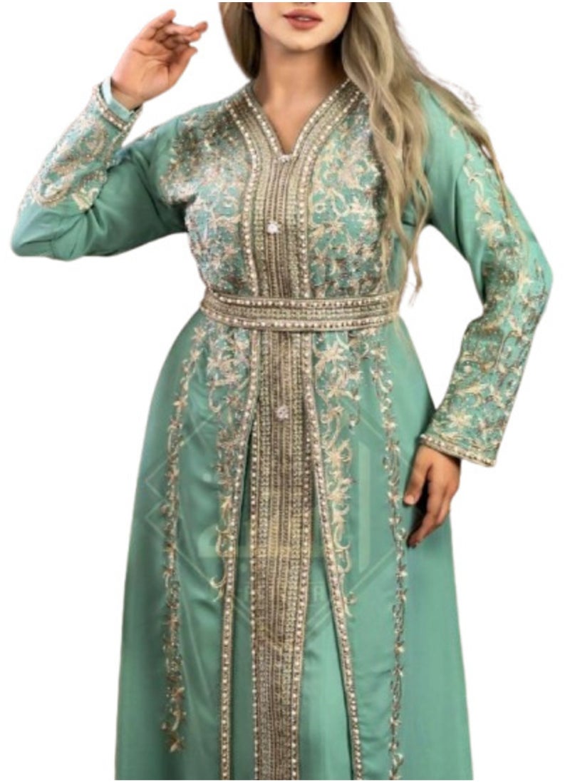 ماركة غير محددة - عبايه ذهب الخامه شيفون مبطن ليكرا مقاس وان سايز يلبس الي 95 كيلو من GAMAL SONS FOR ABAYA - Image 1