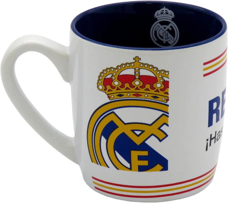 CYPBRANDS سيب براندز - كوب سيراميك ريال مدريد، أدوات مائدة إفطار، أكواب بيضاء أصلية، منتج رسمي - Image 1