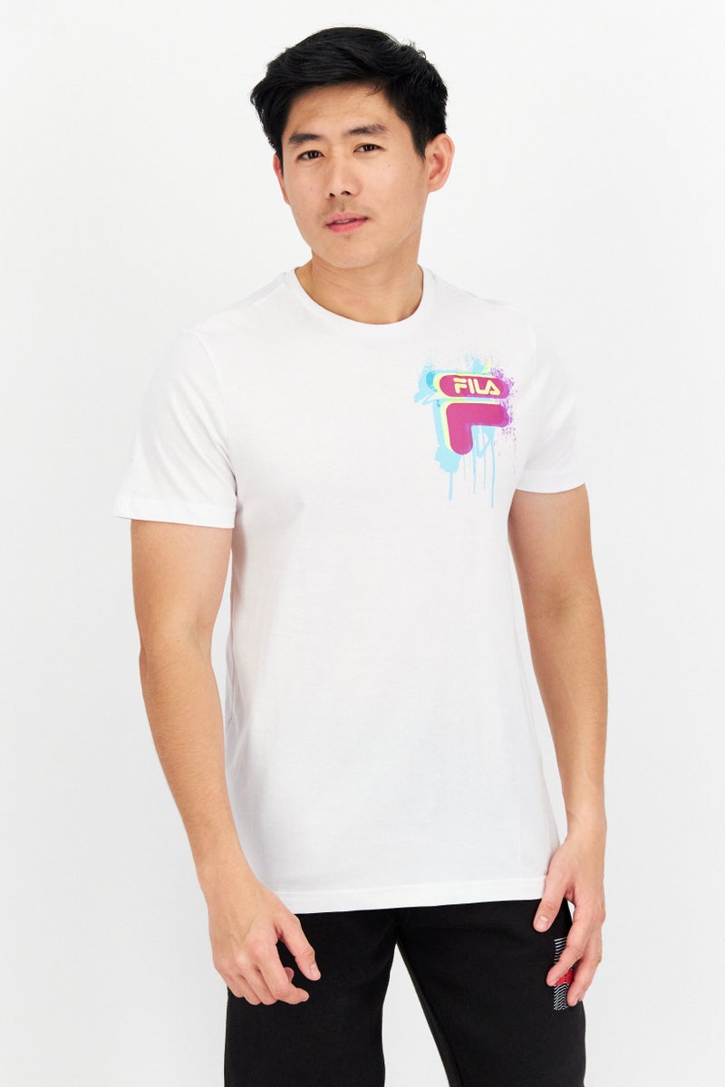 FILA Men Sportswear Fit Senden Short Sleeve Outdoor T-Shirt, White - Image 1