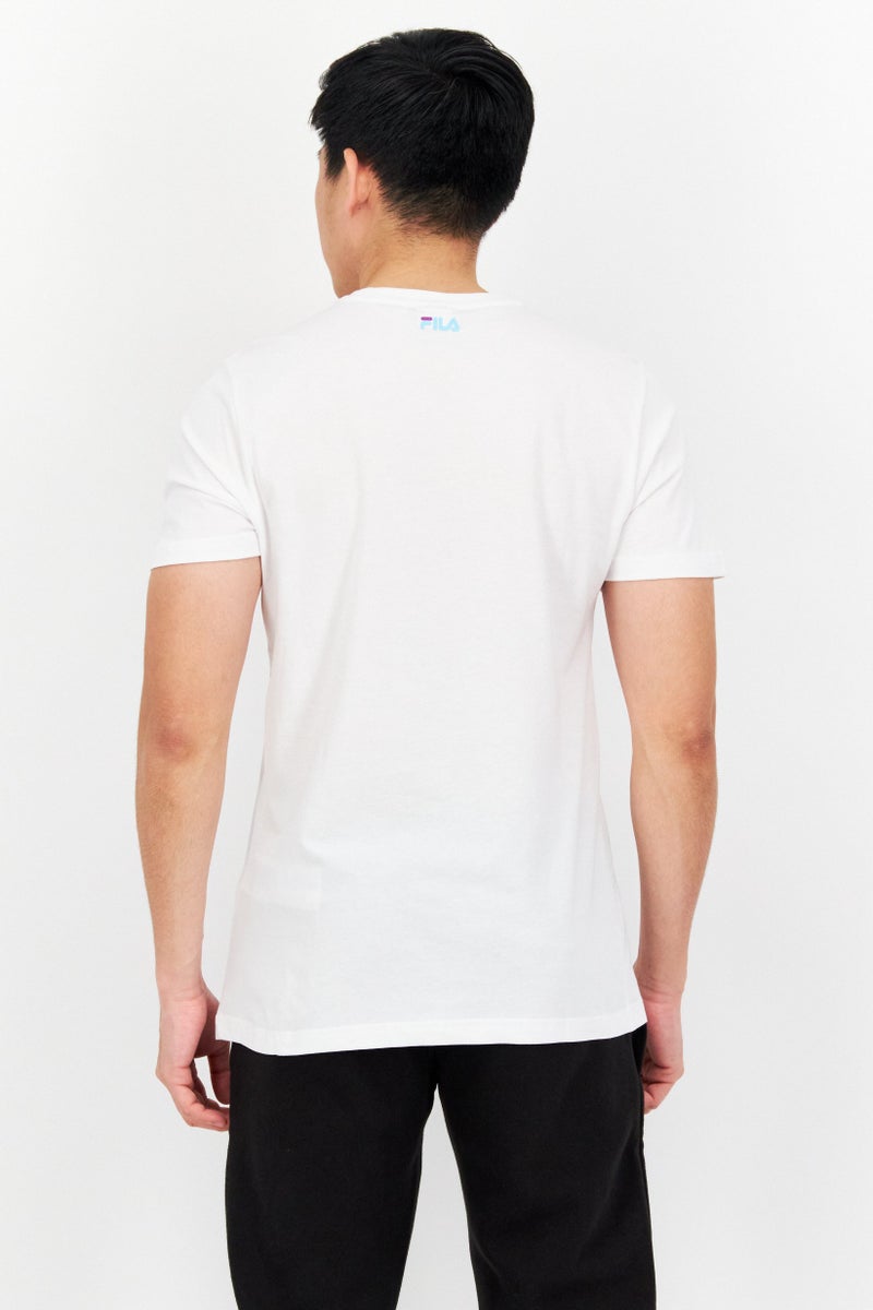FILA Men Sportswear Fit Senden Short Sleeve Outdoor T-Shirt, White - Image 4