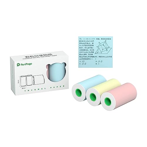 Riitek Peripage Multipurpose Thermal Paper Roll for A6, A6 HD,A8, A9s MAX, A40 and Other 2inch Thermal Printers to Print Label Tag, Sticker, Note, Memo, Receipt (10yr Sticky Thermal Paper - Colorful) - Image 1