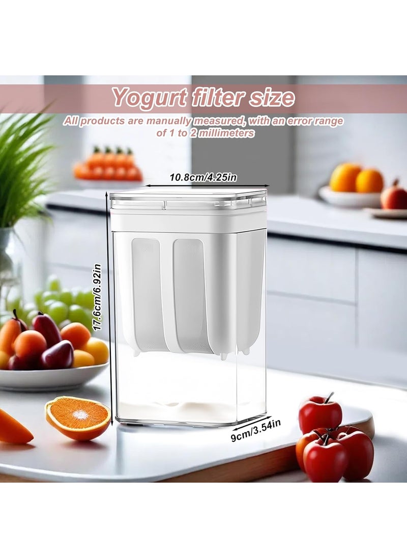 VALAJOGI - Valajogi Greek Yogurt Strainer 1100ml Multi Yoghurt Maker with Fine Mesh Bag Lid for Thick Yogurt Soybean Milk Kefir Berries Soup Fruit Juice CoffeeGreek Whey Separator Filtering Juice - Image 1