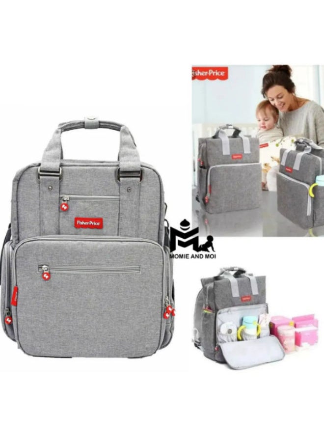 Fisher-Price Diaper Bag with Insulated Bottle Pockets and Changing Sheet  - Image 2