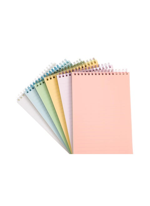 Spiral Notebooks, 12 Pcs Top Bound Spiral Notebook, A5 Steno Pads with Colorful PP Cover Ruled Lined Paper 80 Sheets (160 Pages) Journal Notepad forStudy and Notes, 6 Colors