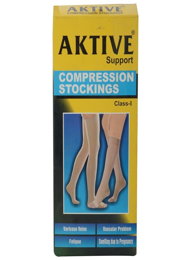 Aktive Support Varicose Vein Below Knee Stocking, L, Beige, 2 Piece - Image 1