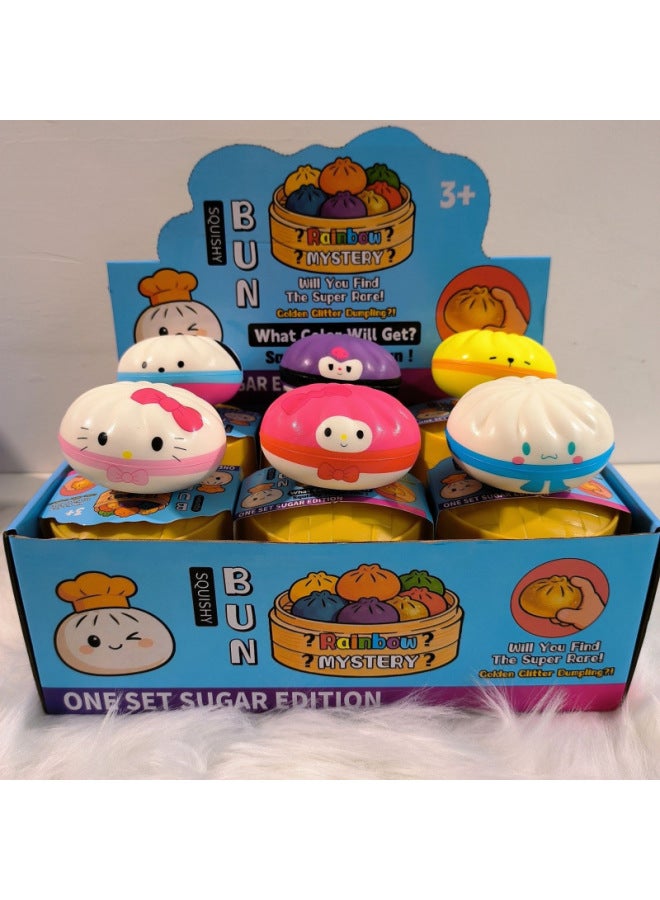Dampling, cross-border stress relief cartoon steamed bun, squishy toy, soft and wet hand-squeezable toy, stress relief simulation PU xiaolongbao, slow rebound, other small dumpling - Image 2
