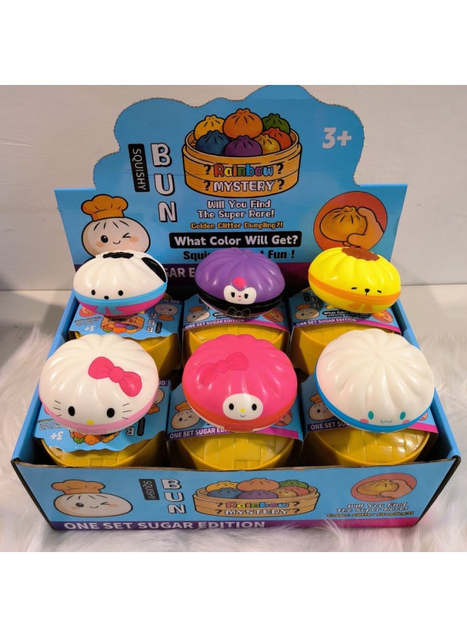 Dampling, cross-border stress relief cartoon steamed bun, squishy toy, soft and wet hand-squeezable toy, stress relief simulation PU xiaolongbao, slow rebound, other small dumpling - Image 3