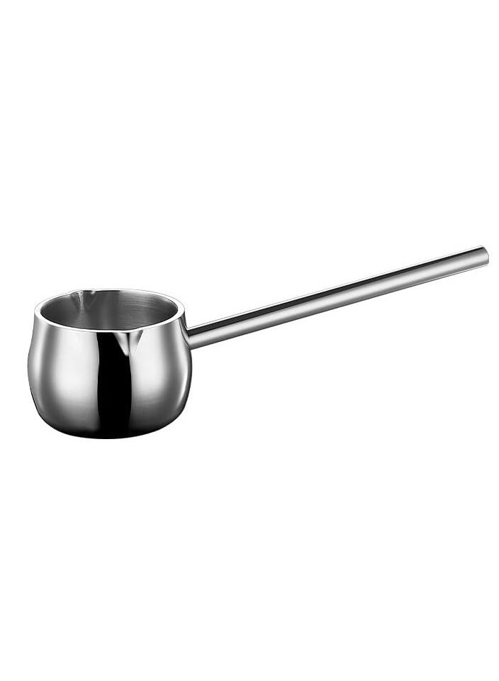 Zikra Mini Butter Warmer with Long Handle Induction Milk Warmer Pot Small Saucepan Tri-Ply Stainless Steel (10oz/300ml) - Image 1