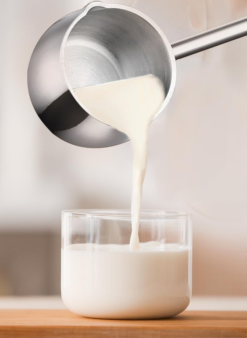 Zikra Mini Butter Warmer with Long Handle Induction Milk Warmer Pot Small Saucepan Tri-Ply Stainless Steel (10oz/300ml) - Image 5