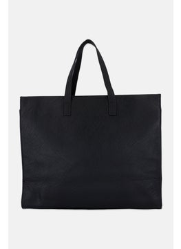Moda Luxe Women Textured Tote Bag 30 H x 38 L x 13 W cm, Black  - Image 3
