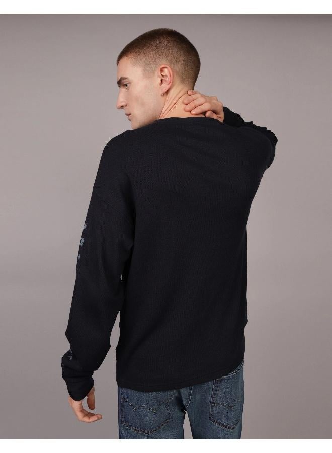 AE Oversized Long-Sleeve Elevated Logo Graphic Thermal T-Shirt