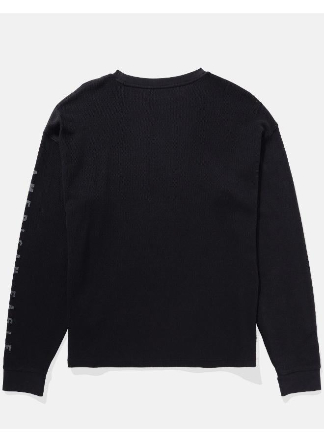 AE Oversized Long-Sleeve Elevated Logo Graphic Thermal T-Shirt