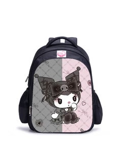 Manufacturer cartoon animation 42cm backpack Kuromi printed primary and secondary school student schoolbag,Library B-9 Black-Small