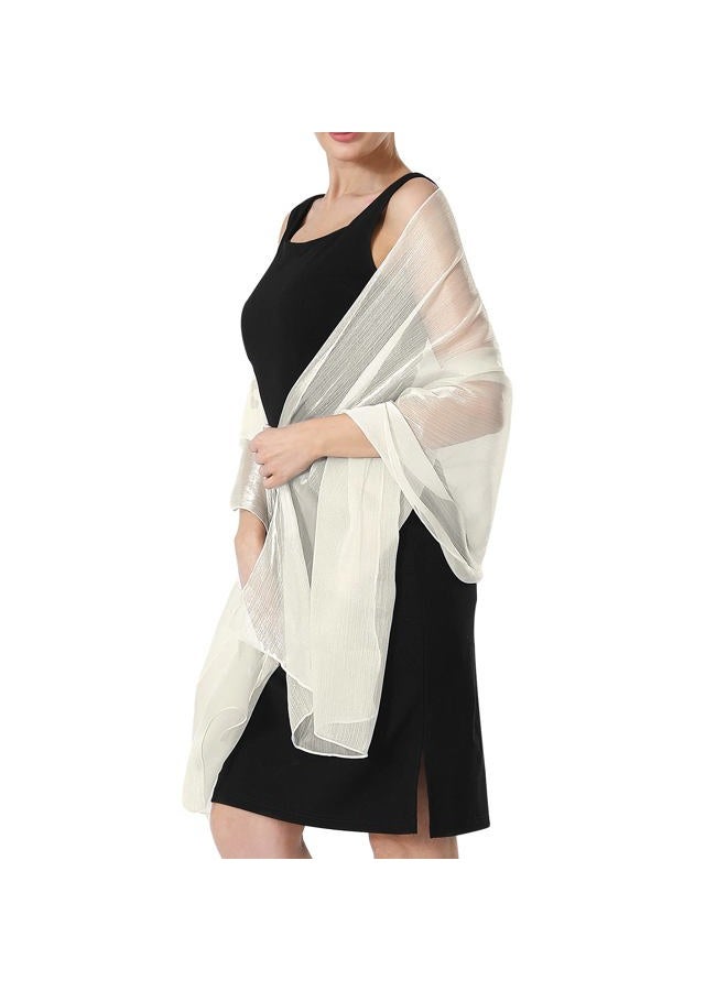 Ladiery Women's Shawl Scarf Stole, beige, 200×68 cm / 79" x 27" - Image 2
