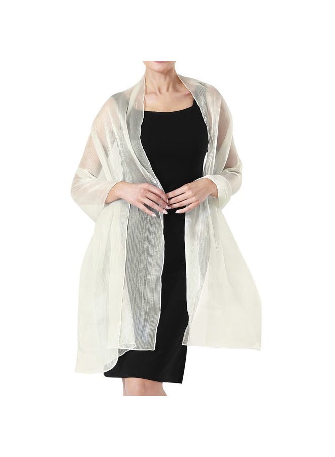 Ladiery Women's Shawl Scarf Stole, beige, 200×68 cm / 79" x 27" - Image 3