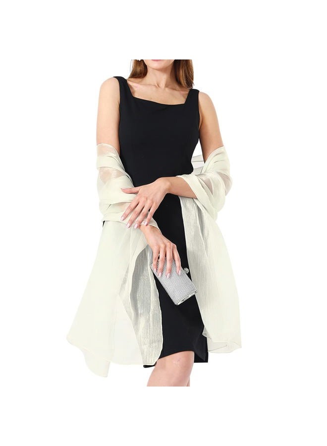 Ladiery Women's Shawl Scarf Stole, beige, 200×68 cm / 79" x 27" - Image 5