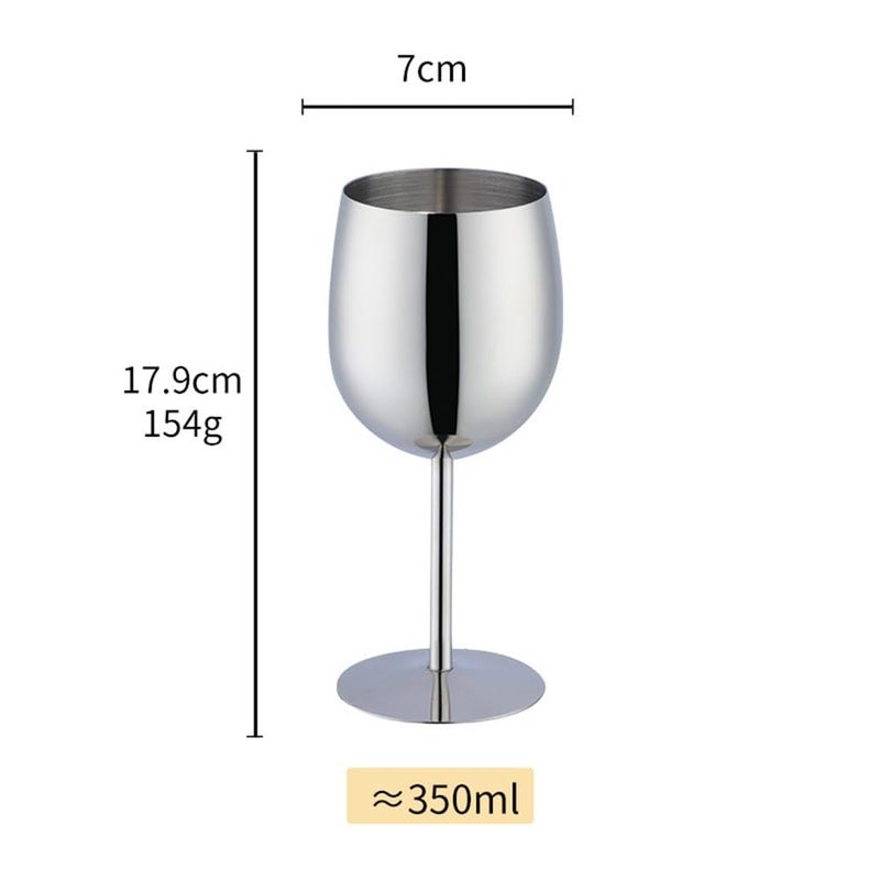 Verres À Vin En Métal Verre à vin rouge en acier inoxydable, verre à vin sur pied haut, verre à vin en métal(Color 1) - Image 3
