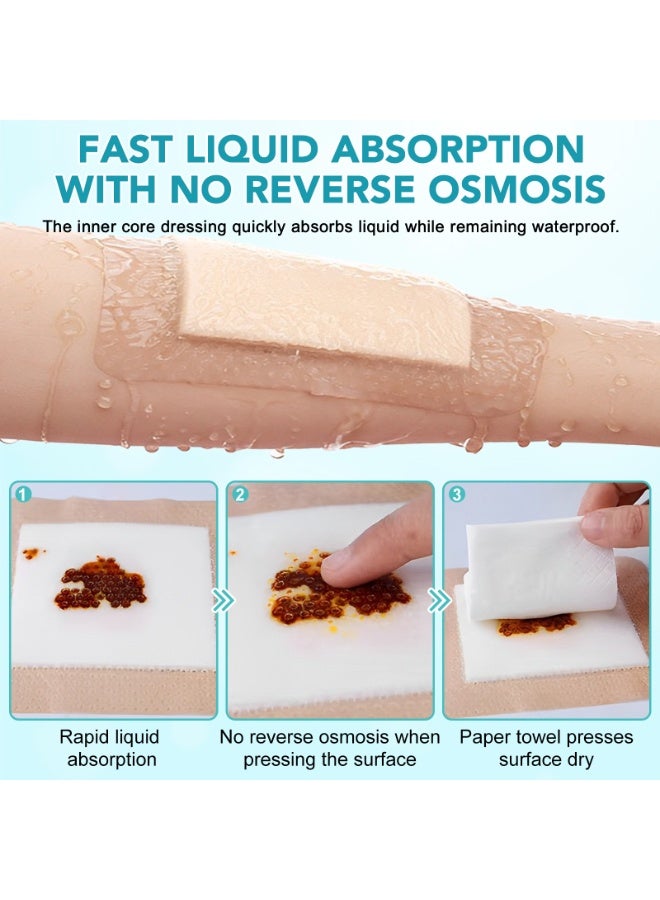 Sefudun Silicone AG Foam Dressing With Border, Silicone Foam Dressing Pads, Hypoallergenic & Breathable, Absorbent Wound Protection for Cuts, Grazes, Sores, Ulcers, 10cm x 10cm, 5 Pack - Image 2