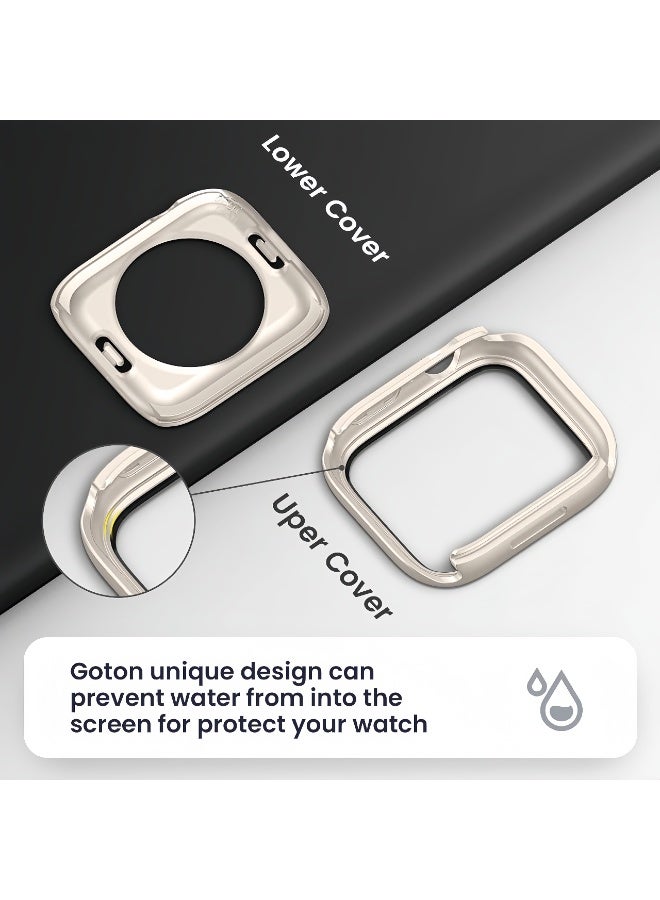 Compatible with Apple Watch Series 10 (2024) 46mm Hard Case with Tempered Glass Screen Protector,Unique Design Hard PC Waterproof Case Cover, Bumper Full Coverage Accessories for iWatch 10 46mm, Titanium - Image 5