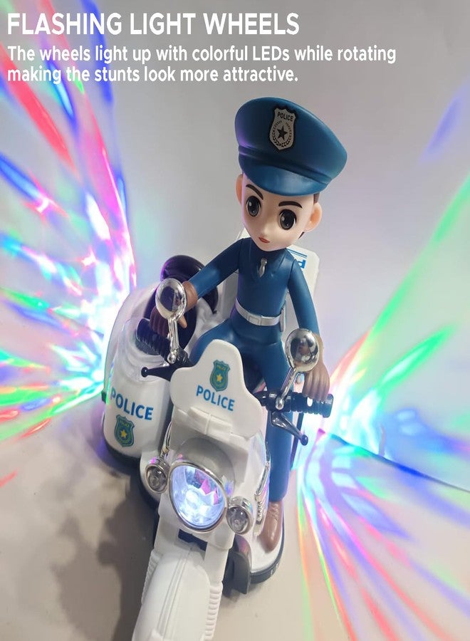 NHR Police Motorbike Musical Toy for Kids with Detachable Policeman, 360° Rotating Stunt Spin Bike, Flashing Lights & Sound, Battery-Operated Vehicle for Boys & Girls ( 2+ Years) - Image 2