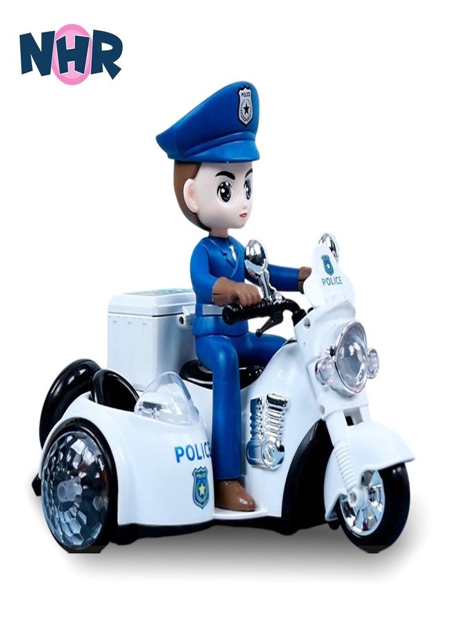 NHR Police Motorbike Musical Toy for Kids with Detachable Policeman, 360° Rotating Stunt Spin Bike, Flashing Lights & Sound, Battery-Operated Vehicle for Boys & Girls ( 2+ Years) - Image 3