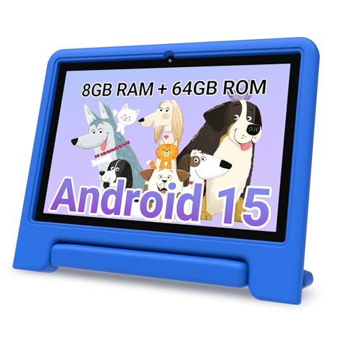 CFVOCUY 2026 Kids Tablet 101 Inch Android 15 Tablet for Kids 8GB RAM 64GB ROM1TB Expand WiFi 6 PreInstalled Educational Apps Parental Control with EVA Protective Case Eye Protection - Image 1