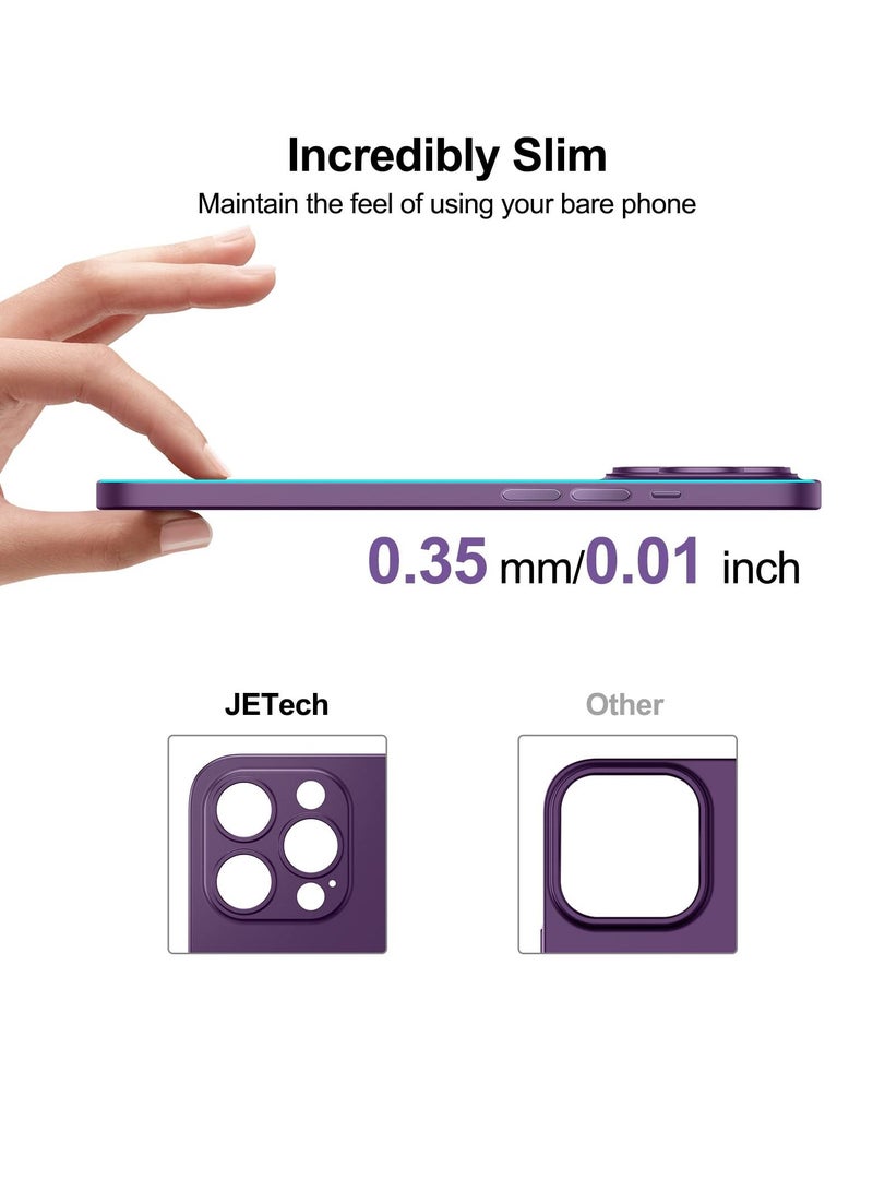 جي تيك جراب رفيع للغاية 0.35 مم لهاتف iPhone 14 Pro غطاء عدسة الكاميرا حماية كاملة خفيف الوزن غير لامع PP جراب صلب بسيط يدعم الشحن اللاسلكي أرجواني - Image 5