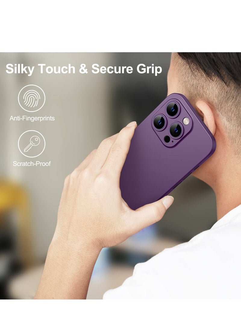 جي تيك جراب رفيع للغاية 0.35 مم لهاتف iPhone 14 Pro غطاء عدسة الكاميرا حماية كاملة خفيف الوزن غير لامع PP جراب صلب بسيط يدعم الشحن اللاسلكي أرجواني - Image 3