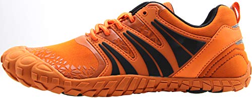 Oranginer Men's Boys Flexbile Barefoot Inspired Running Shoes Wide Toe Box Minimalist Shoes Breathable Outdoot Workout Shoes Cushioning Trail Running Sneakers Orange Size 7 - Image 2