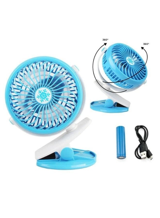 Rechargeable USB clip fan with powerful battery and strong mounting clip - ideal for home and office. - Image 2