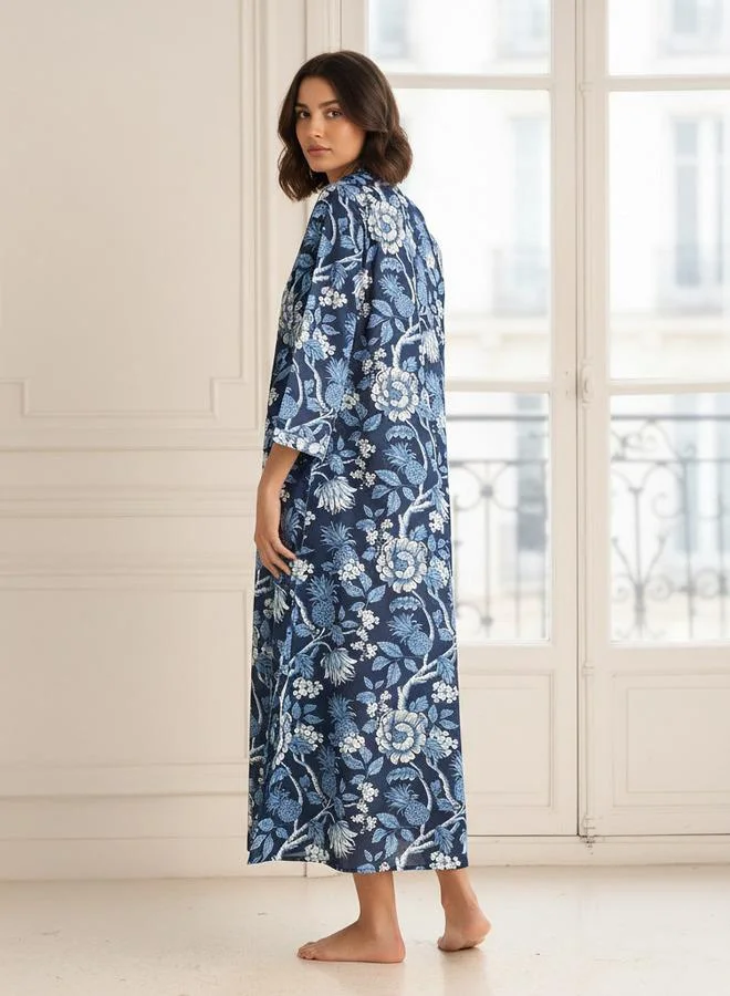 Splash FAV Night Dress Long Sleeves Printed Cotton